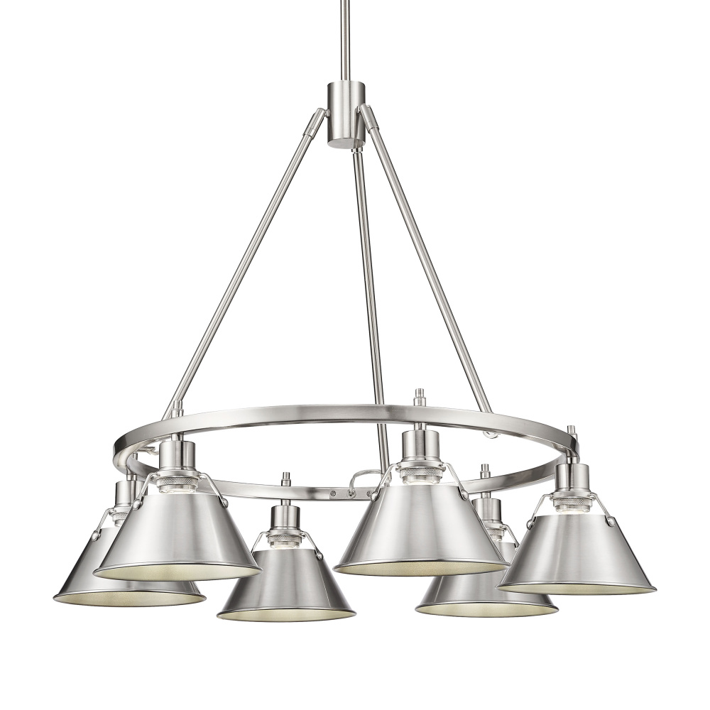 Yep by Golden Lighting Orwell 6-light Chandelier in Pewter
